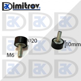 Антивибрационен тампон М 6 х Ø 20 х 10 mm